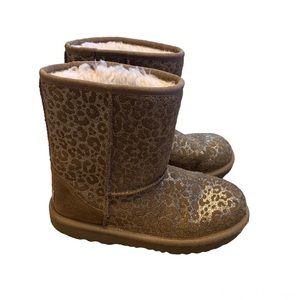 Ugg Faux Fur Glitter Leopard Print Boots